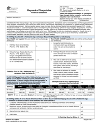 DSHS Form 14-068 Financial Statement - Washington (Somali)
