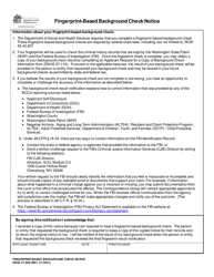 Document preview: DSHS Form 27-089 Fingerprint-Based Background Check Notice - Washington