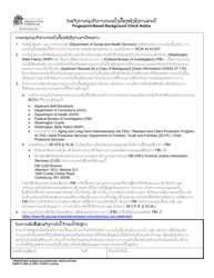 Document preview: DSHS Form 27-089 Fingerprint-Based Background Check Notice - Washington (Lao)