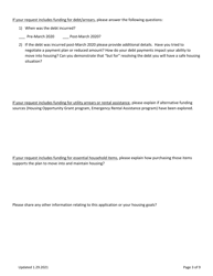 Rapid Resolution - Financial Assistance Application - Vermont, Page 3