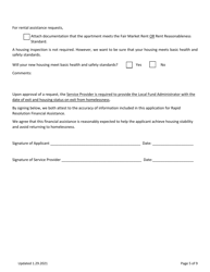 Rapid Resolution - Financial Assistance Application - Vermont, Page 5