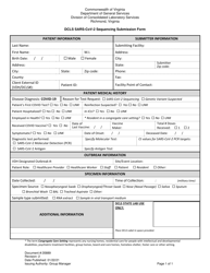 Document preview: Form 35889 Dcls Sars-Cov-2 Sequencing Submission Form - Virginia