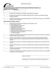 Formulario DOC13-521S Consentimiento Para Tratamiento Hormonal Para Disforia De Genero Y/O Identificacion Transgenero - Washington (Spanish), Page 2