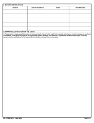 DD Form 3117 Outstanding Service Members and Civilians With Disabilities Award Nomination, Page 2