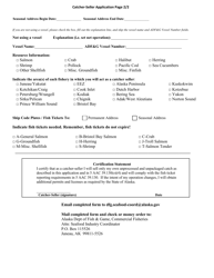Catcher-Seller Permit Application - Alaska, Page 2
