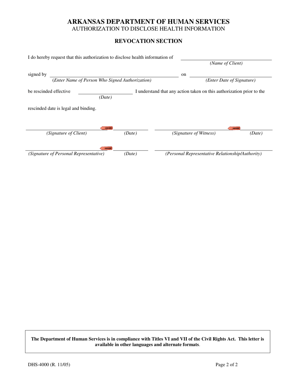 Form DHS-4000 - Fill Out, Sign Online and Download Fillable PDF ...