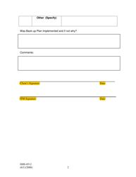 Form DHS-8512 Risk Mitigation Monthly Form - Arkansas, Page 2