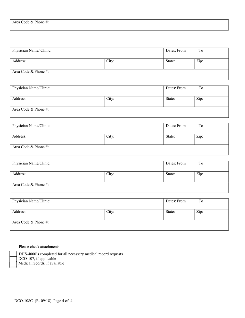 Form DCO-108C Social Report for Children - Arkansas, Page 4