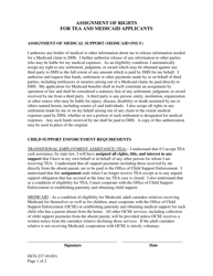 Form DCO-237 Assignment of Rights for Tea and Medicaid Applicants - Arkansas