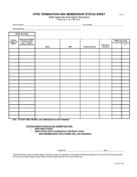 Document preview: Form 97 Atrs Termination and Membership Status Sheet - State Agencies and Higher Education - Arkansas