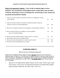 Alabama Dental Hygiene Program Application - Alabama, Page 3