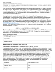 Document preview: Form ISD/CCPEB-142 Request to Change Account Representatives/Account Viewing Agents Form - California