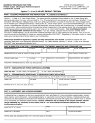 Form CO-901P Income Payment Election Form - Option C - 10 to 20 Years Period Certain - Connecticut