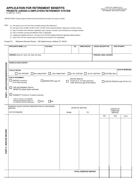 Form CO-898P  Printable Pdf