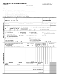 Form CO-898 Application for Retirement Benefits - Connecticut