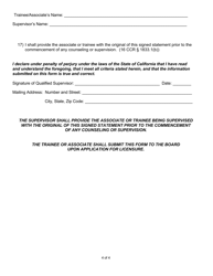 Form 37A-523 Responsibility Statement for Supervisors of a Marriage and Family Therapist Trainee or Associate - California, Page 4