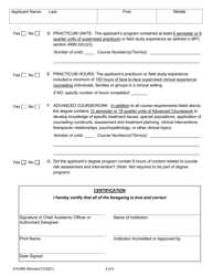 Form A (37A-666) Professional Clinical Counselor in-State Degree Program Certification - California, Page 4
