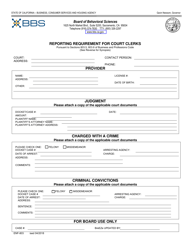 Form ENF-803 Reporting Requirement for Court Clerks - California