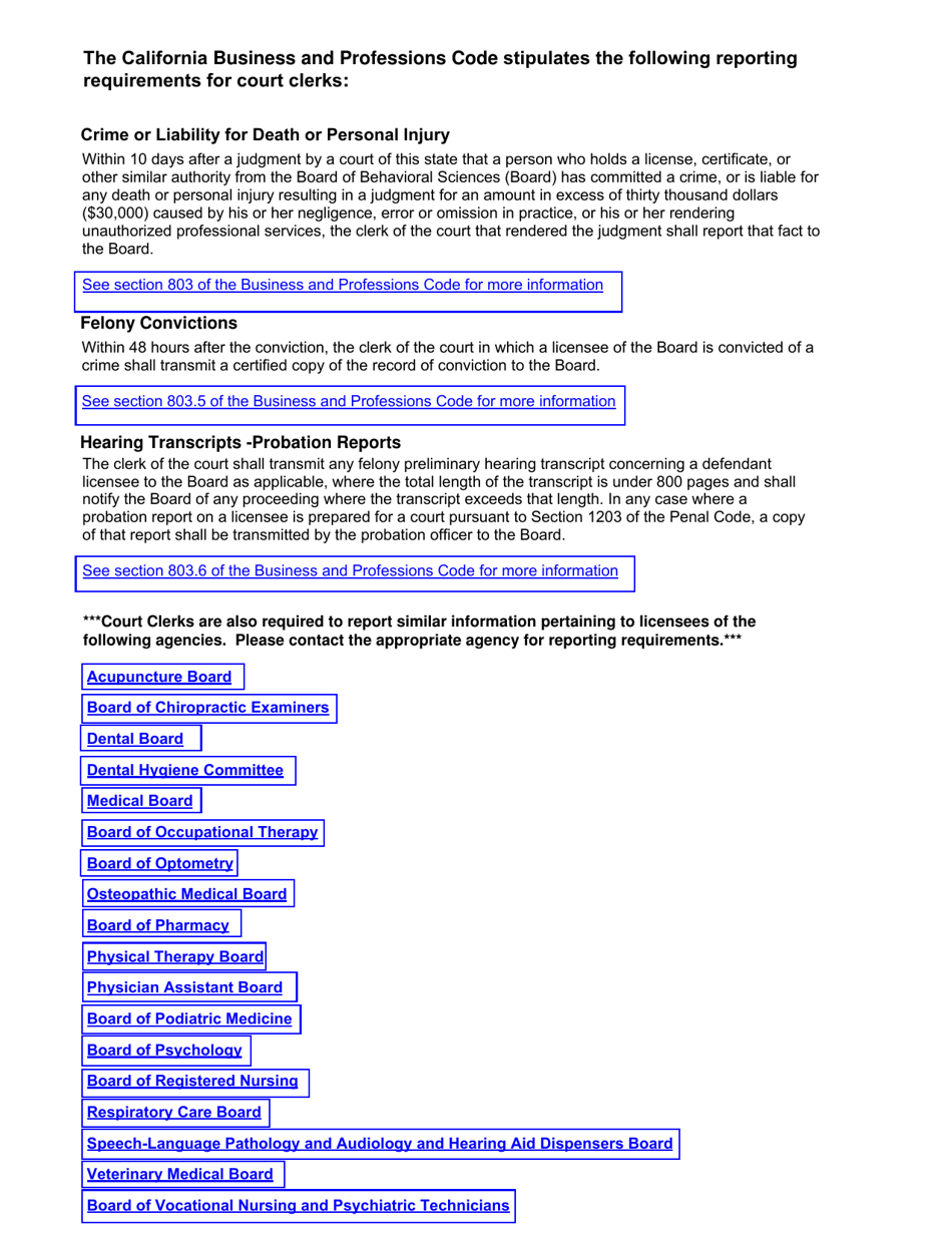 Form ENF-803 Reporting Requirement for Court Clerks - California, Page 2