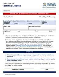 Form 37A-652 Application for Retired License - California, Page 3