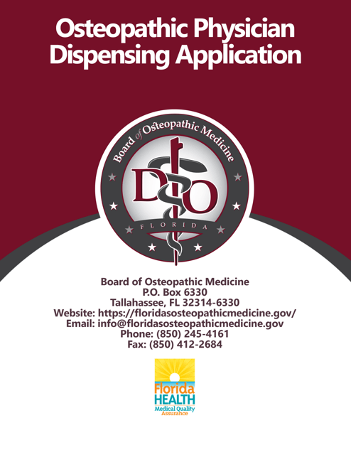 Form DH-MQA1242 Osteopathic Physician Dispensing Registration - Florida