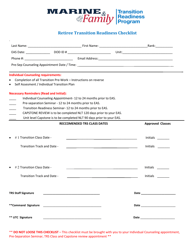 Retiree Transition Readiness Checklist - Hawaii