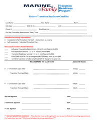 Document preview: Retiree Transition Readiness Checklist - Hawaii