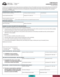 Document preview: Form HLTH3909 Care Facility Admission Consent - British Columbia, Canada