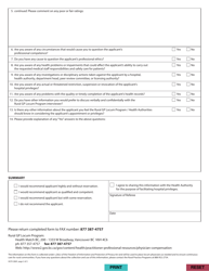 Form HLTH2869 Request for Confidential Reference of Applicant - British Columbia, Canada, Page 2