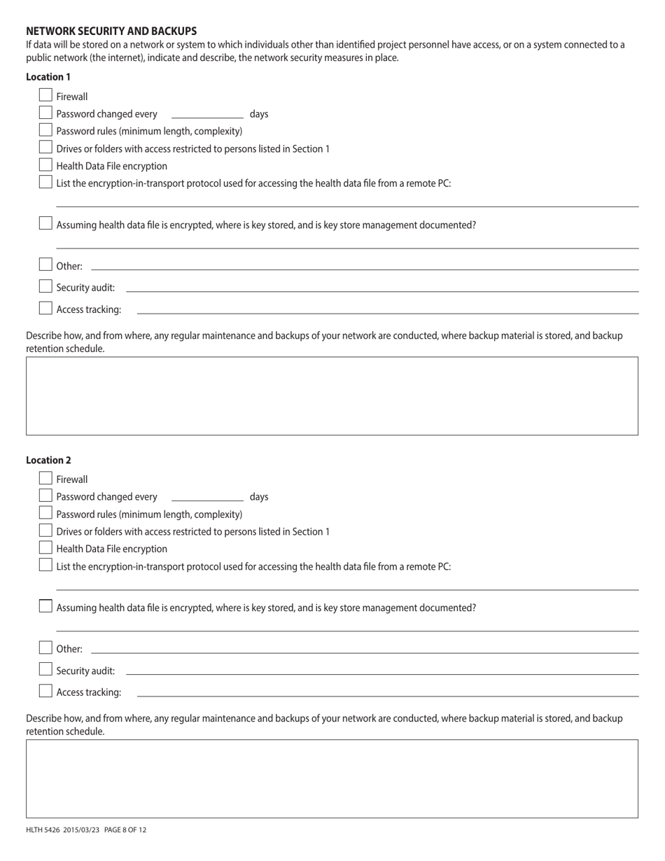 Form HLTH5426 Health Data Request - British Columbia, Canada, Page 8