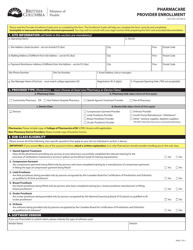 Form HLTH5432 Pharmacare Provider Enrollment - British Columbia, Canada