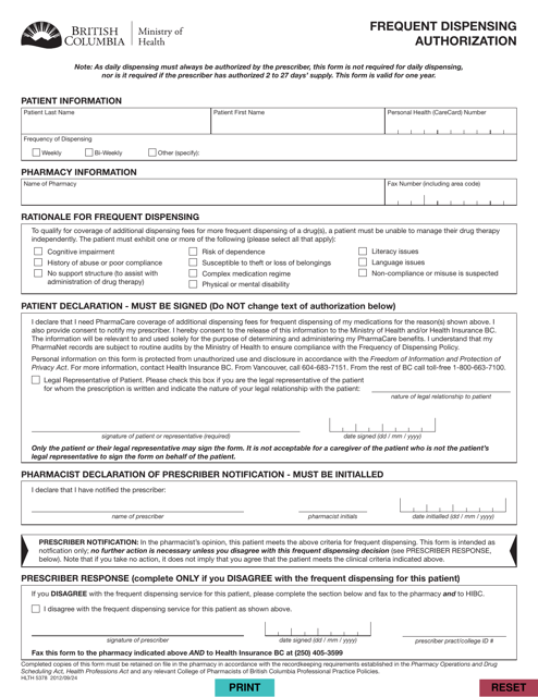 Form HLTH5378  Printable Pdf