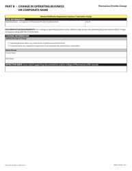 Form HLTH5433 Pharmacare Provider Change - British Columbia, Canada, Page 3