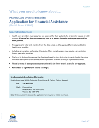 Document preview: Instructions for Form HLTH5400 Pharmacare Orthotic Benefits Application for Financial Assistance - British Columbia, Canada