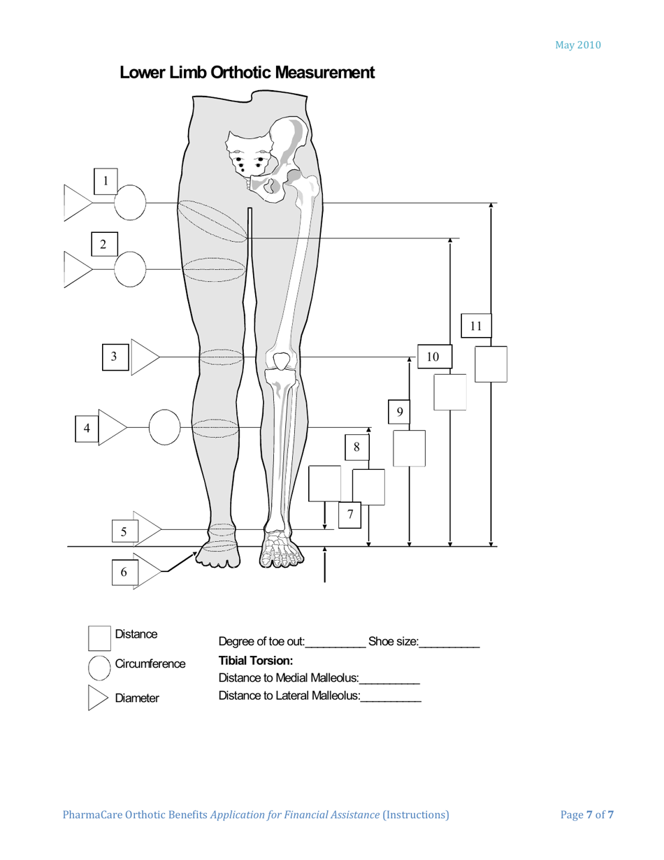 Instructions for Form HLTH5400 Pharmacare Orthotic Benefits Application for Financial Assistance - British Columbia, Canada, Page 7