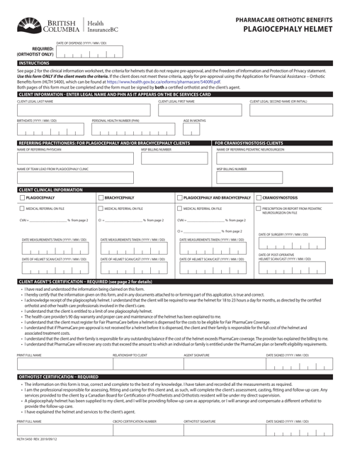 Form HLTH5450  Printable Pdf