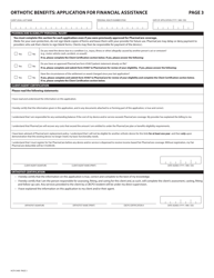 Form HLTH5400 Pharmacare Orthotic Benefits Application for Financial Assistance - British Columbia, Canada, Page 3