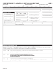 Form HLTH5402 Pharmacare Prosthetic Benefits Application for Financial Assistance - British Columbia, Canada, Page 2