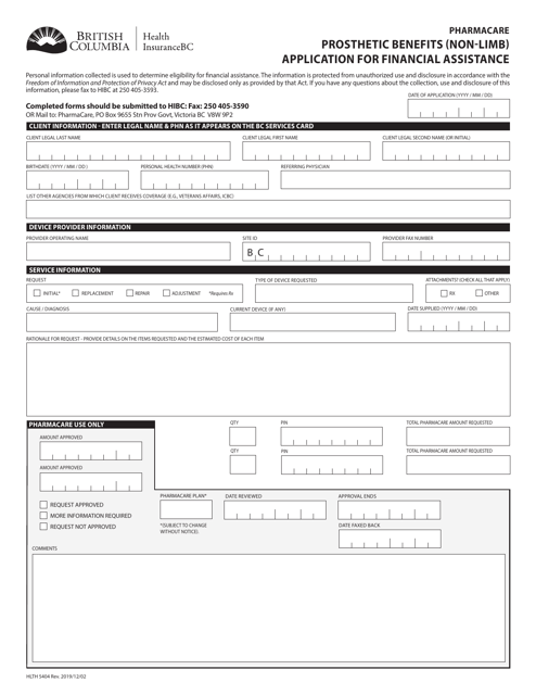 Form HLTH5404  Printable Pdf