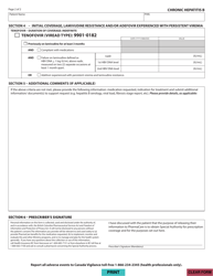 Form HLTH5372 Pharmacare Special Authority Request - Chronic Hepatitis B - British Columbia, Canada, Page 2