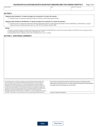 Form HLTH5476 Special Authority Request - Velpatasvir Plus Sofosbuvir With or Without Ribavirin (Rbv) for Chronic Hepatitis C - British Columbia, Canada, Page 2