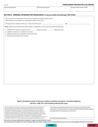 Form HLTH5394 Pharmacare Special Authority Request - Fingolimod for Multiple Sclerosis - British Columbia, Canada, Page 2