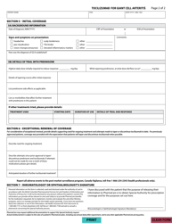 Form HLTH5496 Special Authority Request - Tocilizumab for Giant Cell Arteritis - British Columbia, Canada, Page 2