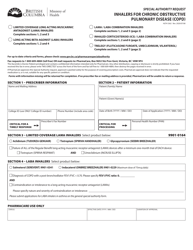 Form HLTH5362 Special Authority Request - Inhalers for Chronic Obstructive Pulmonary Disease (Copd) - British Columbia, Canada