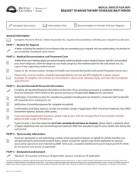 Document preview: Form HLTH293 Request to Waive the Msp Coverage Wait Period - British Columbia, Canada
