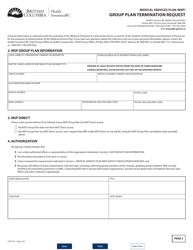 Form HLTH295 Group Plan Termination Request - British Columbia, Canada, Page 2