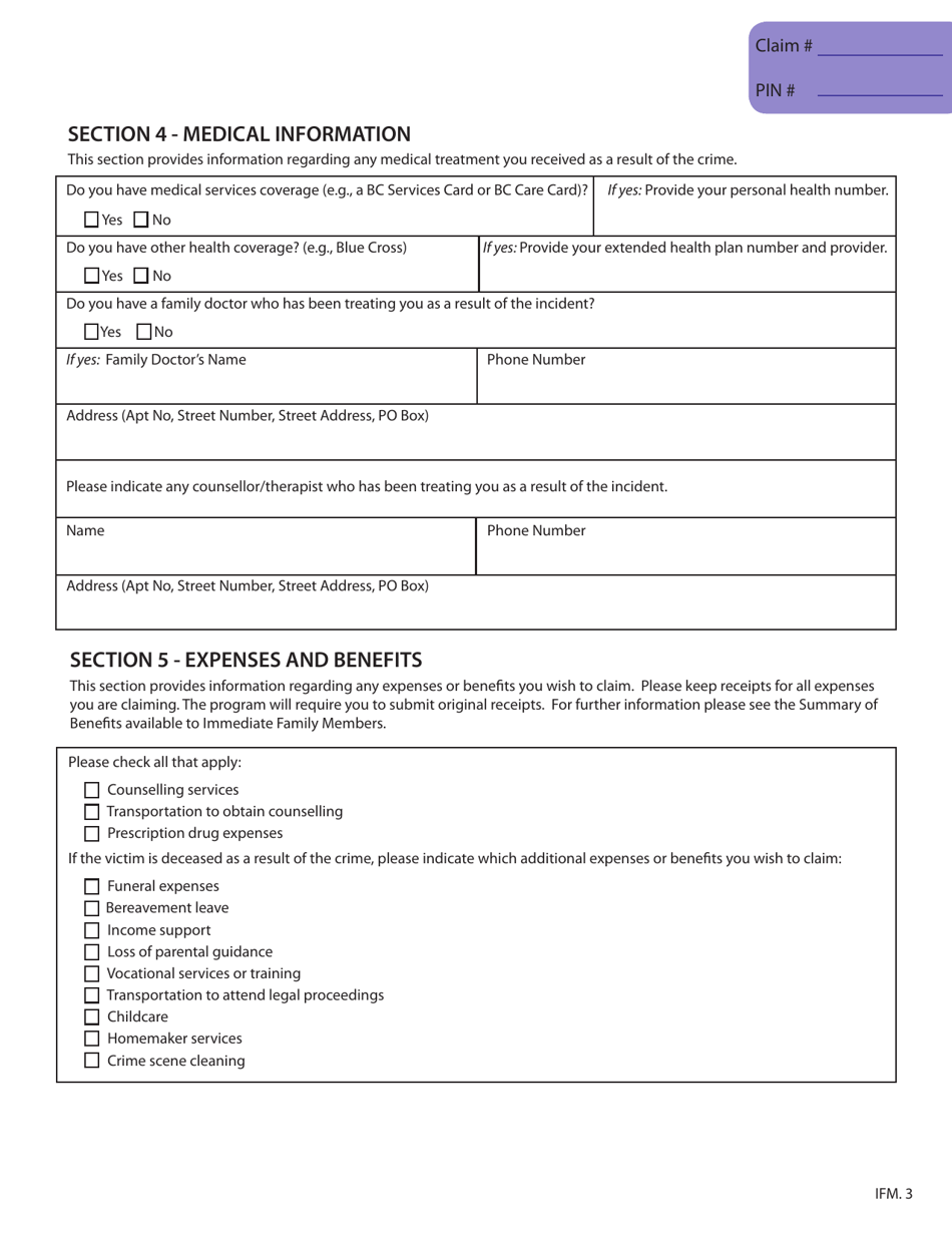 Immediate Family Member Application - British Columbia, Canada, Page 5