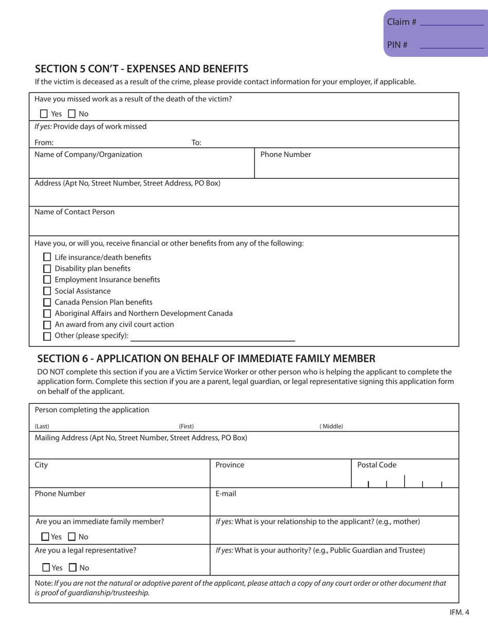 Immediate Family Member Application - British Columbia, Canada, Page 6