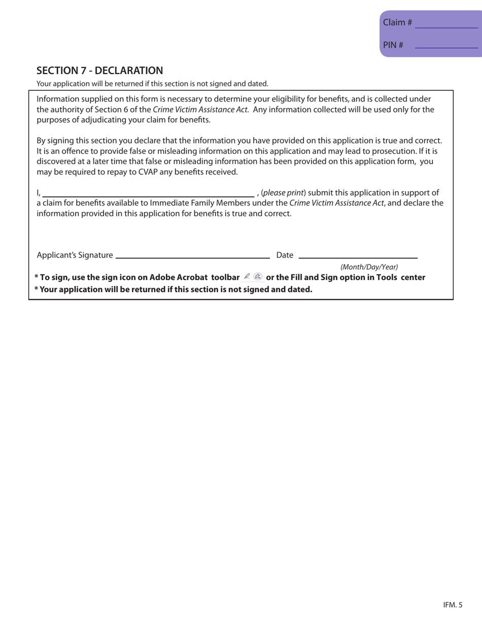 Immediate Family Member Application - British Columbia, Canada, Page 7