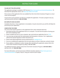 Crime Victim Assistance Program Witness Application - British Columbia, Canada, Page 2